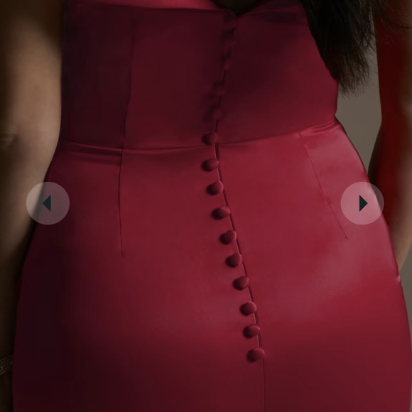 Satin Off-the-Shoulder Mermaid Dress - Picture 4 of 6